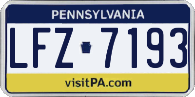 PA license plate LFZ7193