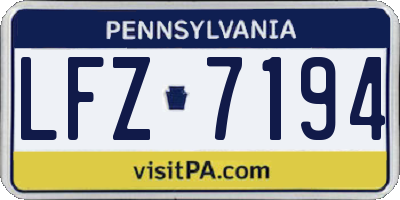 PA license plate LFZ7194