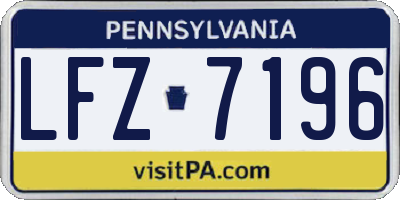 PA license plate LFZ7196
