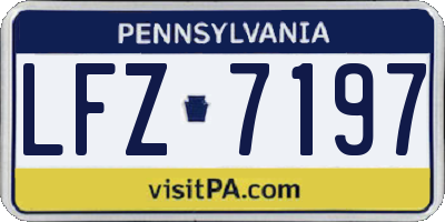 PA license plate LFZ7197