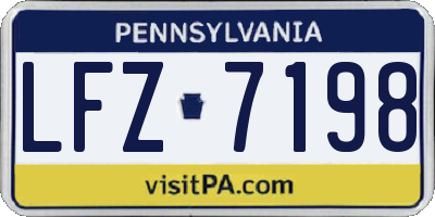 PA license plate LFZ7198