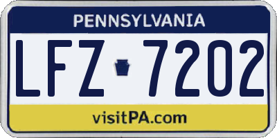 PA license plate LFZ7202