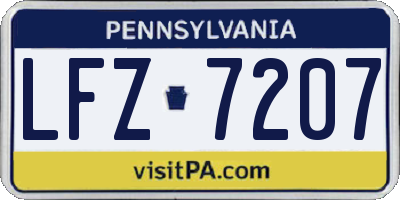 PA license plate LFZ7207