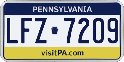 PA license plate LFZ7209