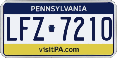 PA license plate LFZ7210
