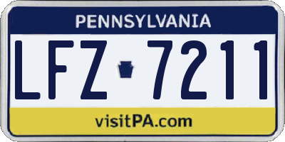 PA license plate LFZ7211