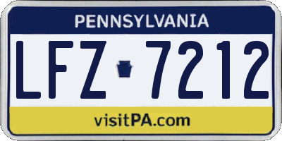 PA license plate LFZ7212