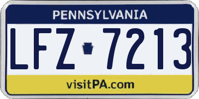PA license plate LFZ7213