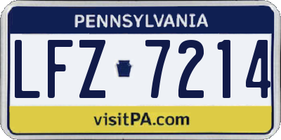 PA license plate LFZ7214