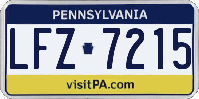 PA license plate LFZ7215