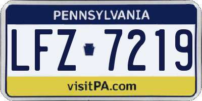PA license plate LFZ7219