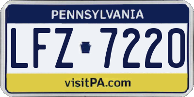 PA license plate LFZ7220