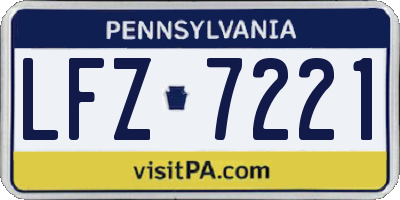 PA license plate LFZ7221