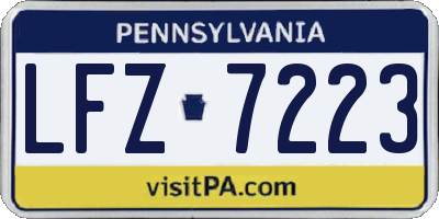 PA license plate LFZ7223