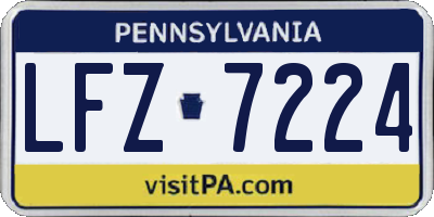 PA license plate LFZ7224