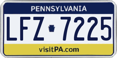 PA license plate LFZ7225