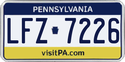 PA license plate LFZ7226