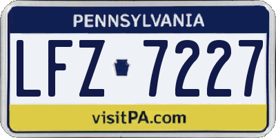 PA license plate LFZ7227