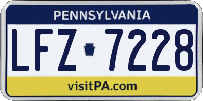 PA license plate LFZ7228