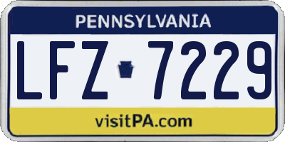 PA license plate LFZ7229