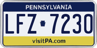 PA license plate LFZ7230