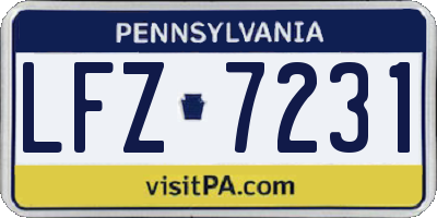 PA license plate LFZ7231