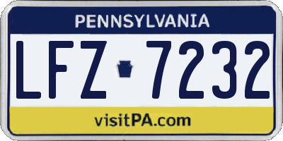 PA license plate LFZ7232