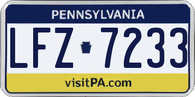 PA license plate LFZ7233