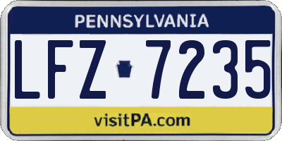 PA license plate LFZ7235