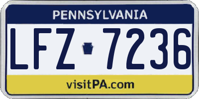 PA license plate LFZ7236