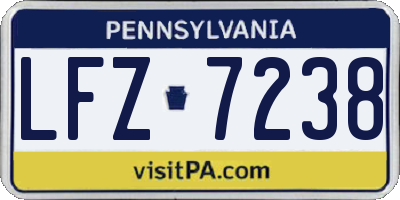PA license plate LFZ7238