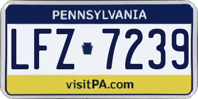PA license plate LFZ7239