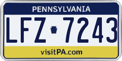 PA license plate LFZ7243