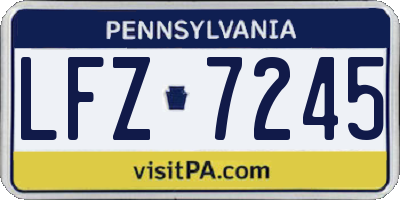 PA license plate LFZ7245