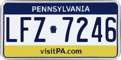 PA license plate LFZ7246