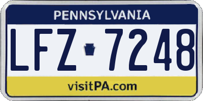 PA license plate LFZ7248
