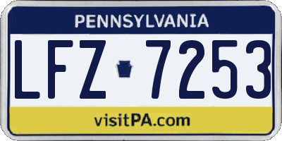PA license plate LFZ7253