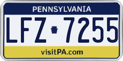 PA license plate LFZ7255