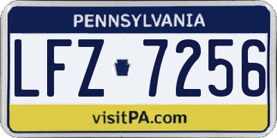 PA license plate LFZ7256