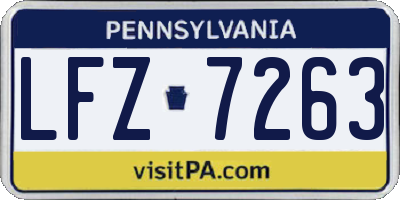 PA license plate LFZ7263