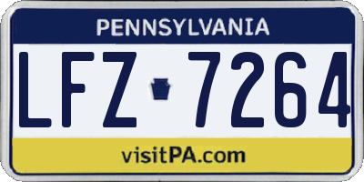 PA license plate LFZ7264