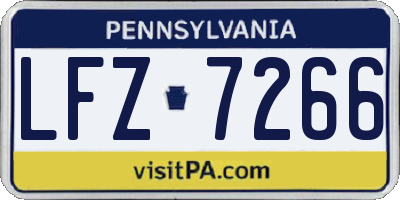 PA license plate LFZ7266