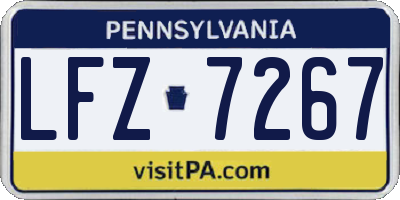 PA license plate LFZ7267