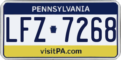 PA license plate LFZ7268