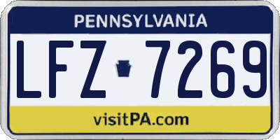 PA license plate LFZ7269