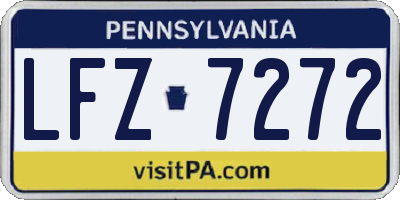 PA license plate LFZ7272