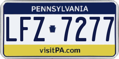 PA license plate LFZ7277