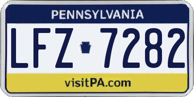 PA license plate LFZ7282