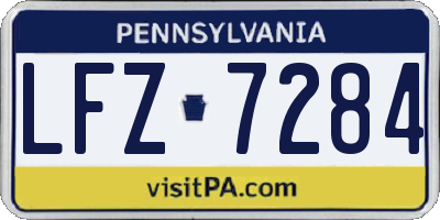 PA license plate LFZ7284