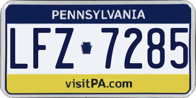 PA license plate LFZ7285